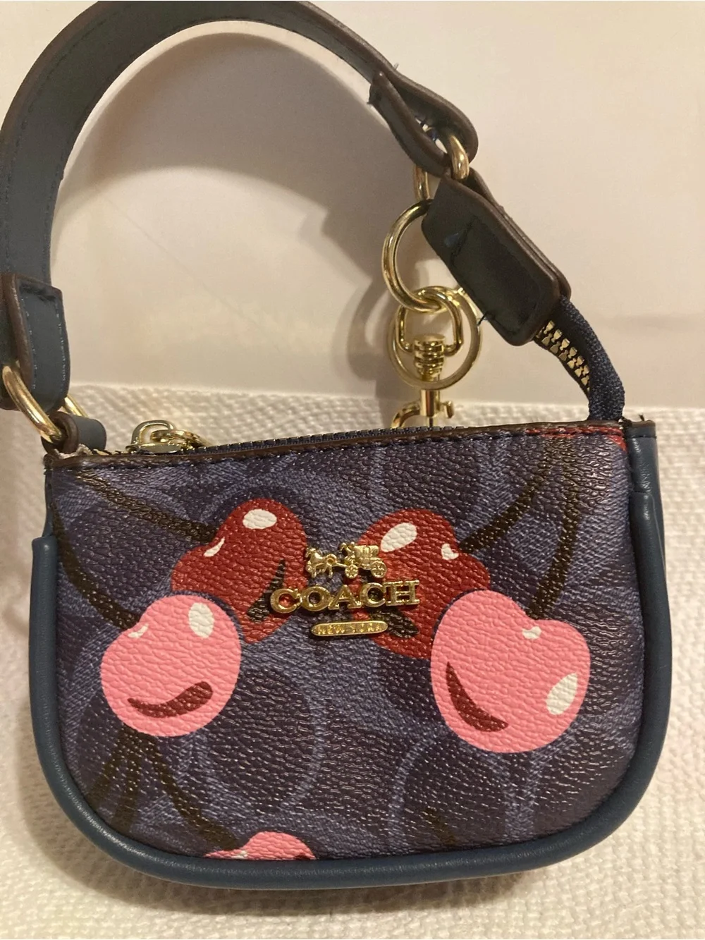 Cherry Print Baby Wristlet in Pink and Red